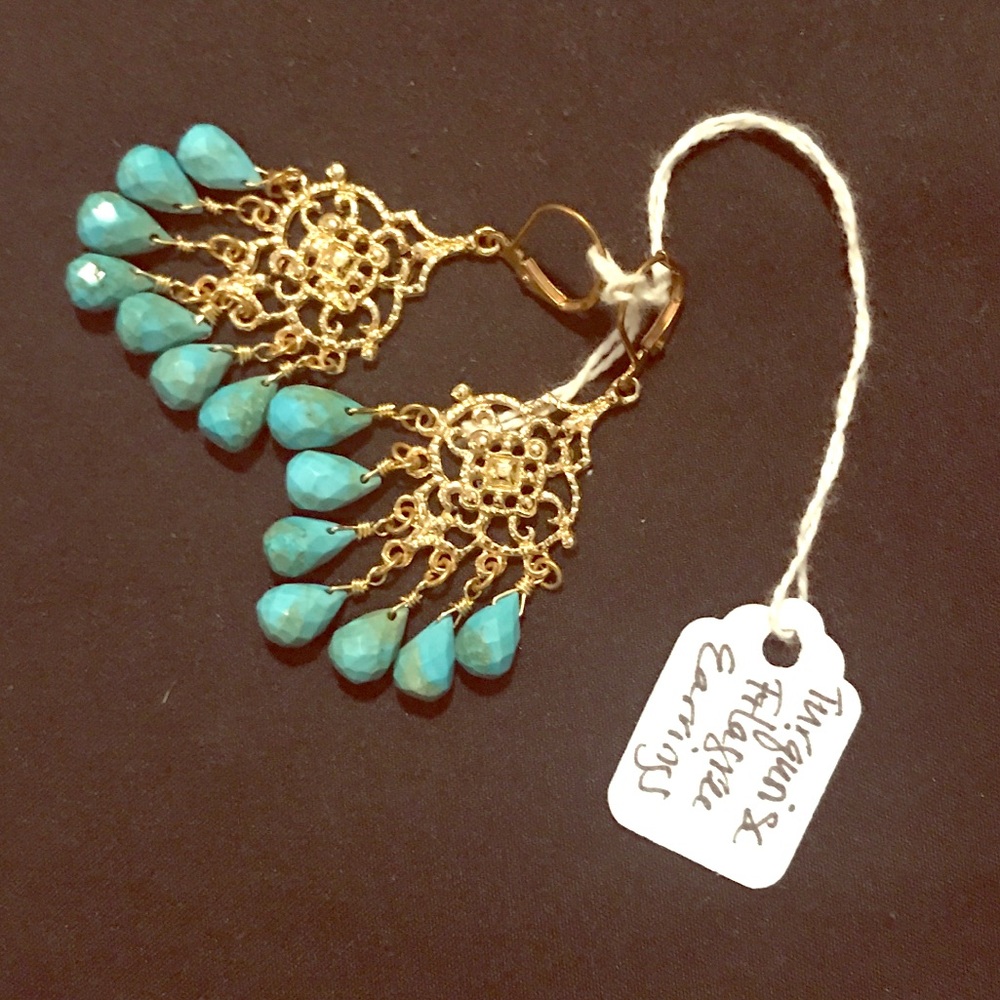 Turquoise Filigree Earrings